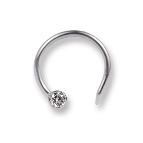 18ct Gold Diamond Wire Coil Back Nose Stud With Bezel (Rub Over) Setting. -Shiny Jewelry Hub 18ct white gold diamond nose stud with wire coil back MCS2510Wq