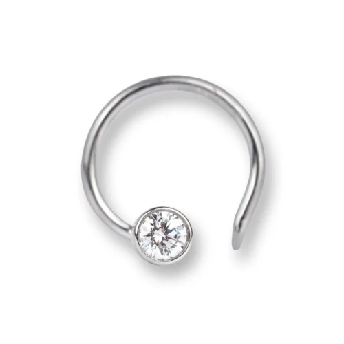 18ct Gold Diamond Wire Coil Back Nose Stud With Bezel (Rub Over) Setting. -Shiny Jewelry Hub 18ct white gold diamond nose stud with wire coil back MCS2511Wq