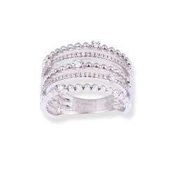 18ct White Gold Five-Row Diamond Ring LR-7015 -Shiny Jewelry Hub 18ct white gold five row diamond ring LR 7015 3