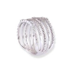 18ct White Gold Five-Row Diamond Ring LR-7015 -Shiny Jewelry Hub 18ct white gold five row diamond ring LR 7015 4