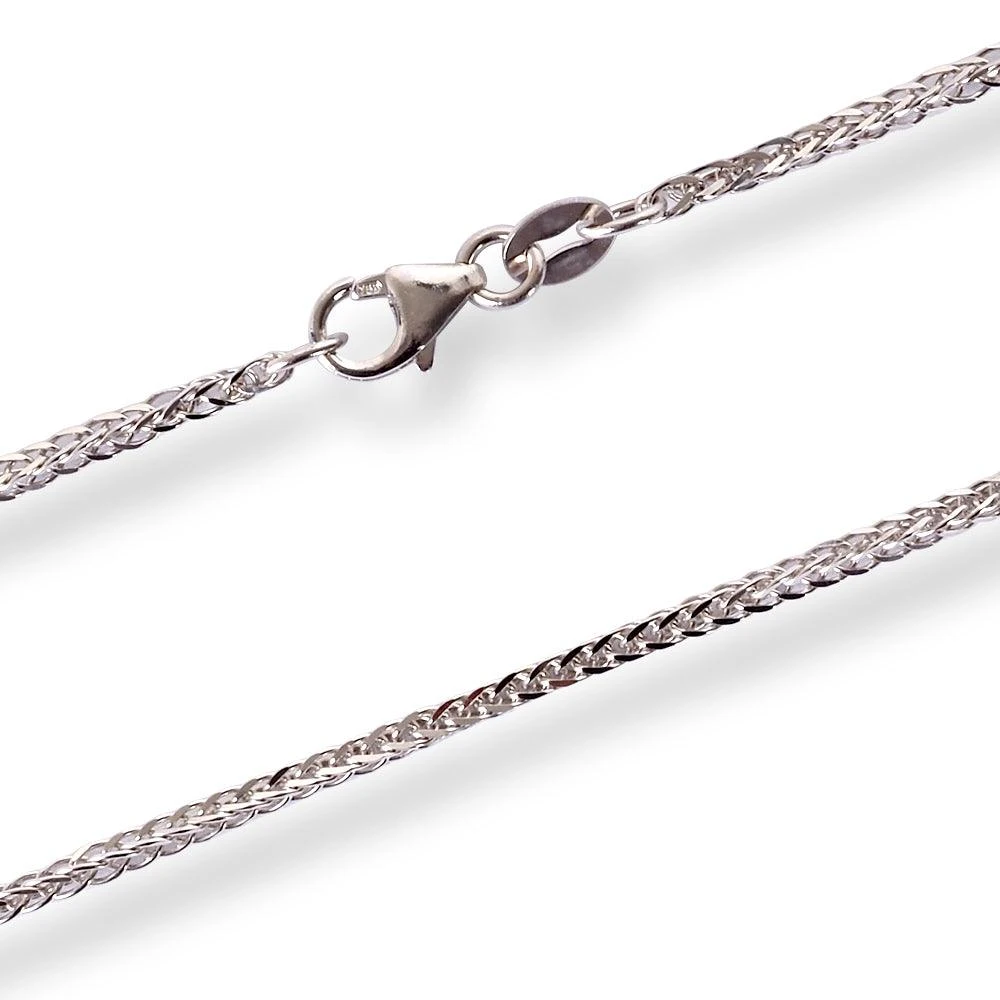 18ct White Gold Foxtail Chain With Lobster Clasp - Secure & Elegant 3 18ct White Gold Foxtail Chain With Lobster Clasp - Secure & Elegant - Image 3