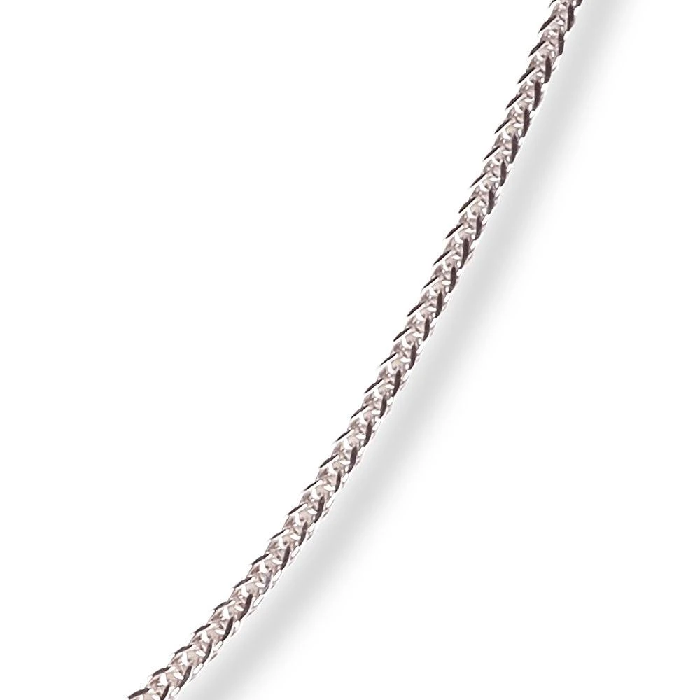 18ct White Gold Foxtail Chain With Lobster Clasp - Secure & Elegant 6 18ct White Gold Foxtail Chain With Lobster Clasp - Secure & Elegant - Image 6