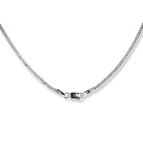 18ct White Gold Foxtail Chain With Lobster Clasp - Durable White Gold Chain -Shiny Jewelry Hub 18ct white gold foxtail chain with lobster clasp 3 scaled