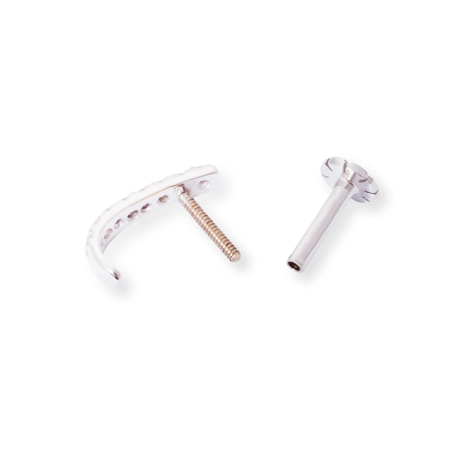 18ct Gold Diamond Half Nose Ring With Screw Back. 9 18ct Gold Diamond Half Nose Ring With Screw Back. - Image 9