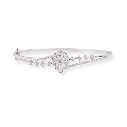 18ct White Gold Openable Diamond Bangle - Luxury Openable Diamond Bangle.
