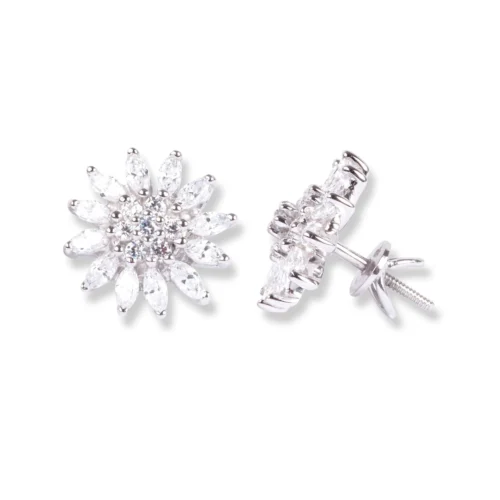 18ct White Gold Set With Cubic Zirconia Stones P-4469 -Shiny Jewelry Hub 18ct white gold set with cubic zirconia stones pendant chain stud earrings 10 scaled