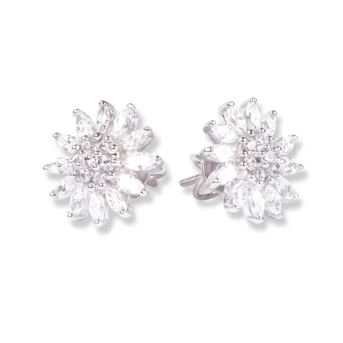 18ct White Gold Set With Cubic Zirconia Stones P-4469 -Shiny Jewelry Hub 18ct white gold set with cubic zirconia stones pendant chain stud earrings 11 scaled