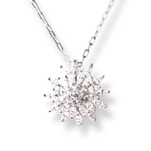 18ct White Gold Set With Cubic Zirconia Stones P-4469 -Shiny Jewelry Hub 18ct white gold set with cubic zirconia stones pendant chain stud earrings 9