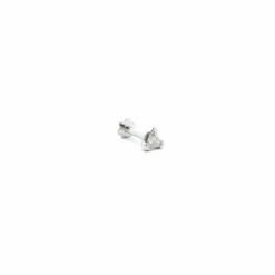 18ct White Gold Triangle-Shaped Diamond Screw Back Nose Stud -Shiny Jewelry Hub 18ct white gold triangle shaped diamond screw back nose stud MCS3746 2