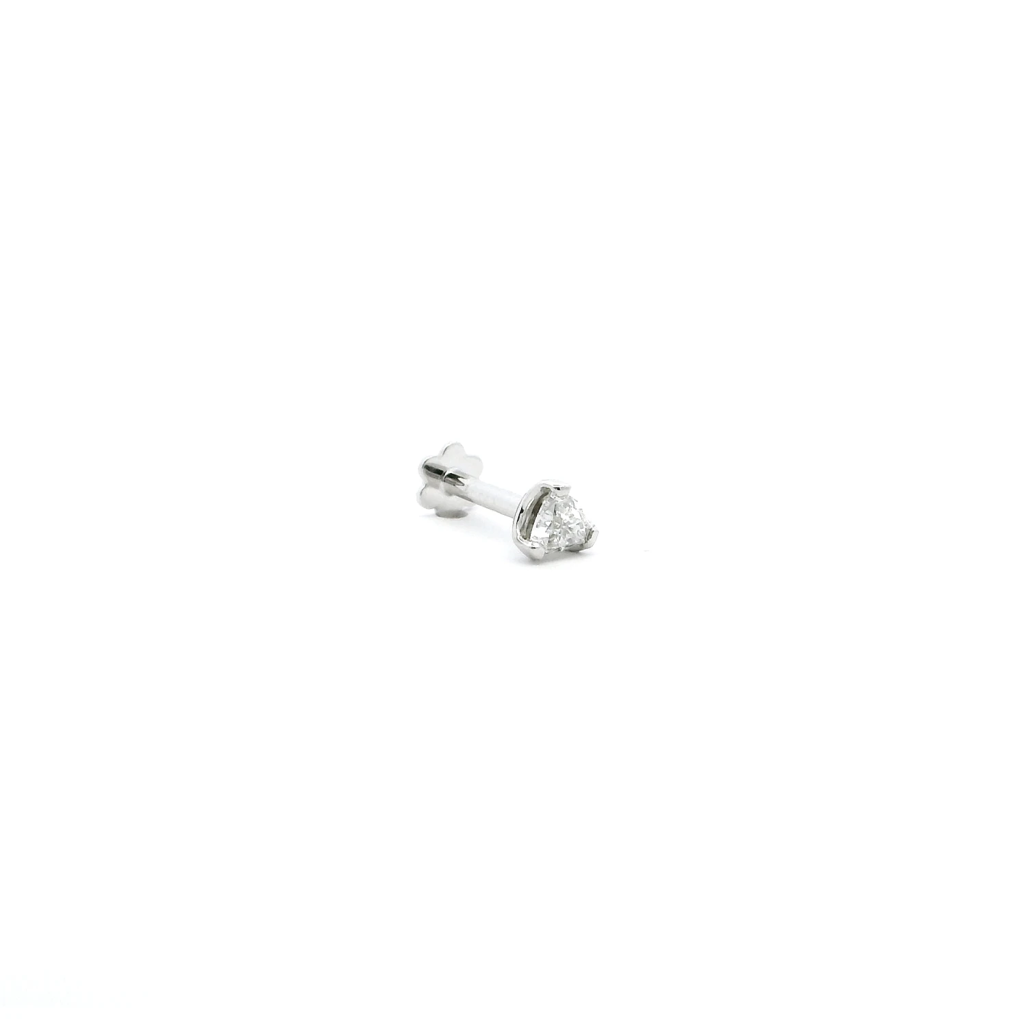 18ct White Gold Trillion-Shaped Diamond Screw Back Nose Stud 2 18ct White Gold Trillion-Shaped Diamond Screw Back Nose Stud - Image 2