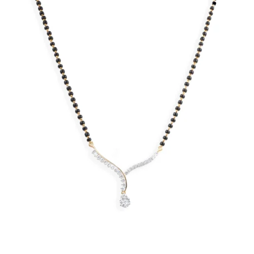 18ct Yellow Gold Adjustable Diamond Mangal Sutra With Hook Clasp MCS3659