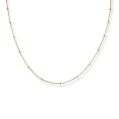 18ct Yellow Gold Beaded Necklace With Lobster Clasp - Versatile Necklace