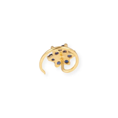 18ct Gold Diamond And Blue Sapphire Cluster Wire Coil Back Nose Stud. 20 18ct Gold Diamond And Blue Sapphire Cluster Wire Coil Back Nose Stud. -Shiny Jewelry Hub 18ct yellow gold diamond and blue sapphire cluster wire coil nose stud MCS2657Yq 3 scaled