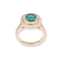 18ct Yellow Gold Diamond & Emerald Ring LR-7027 6 18ct Yellow Gold Diamond & Emerald Ring LR-7027 -Shiny Jewelry Hub 18ct yellow gold diamond emerald ring 2 2