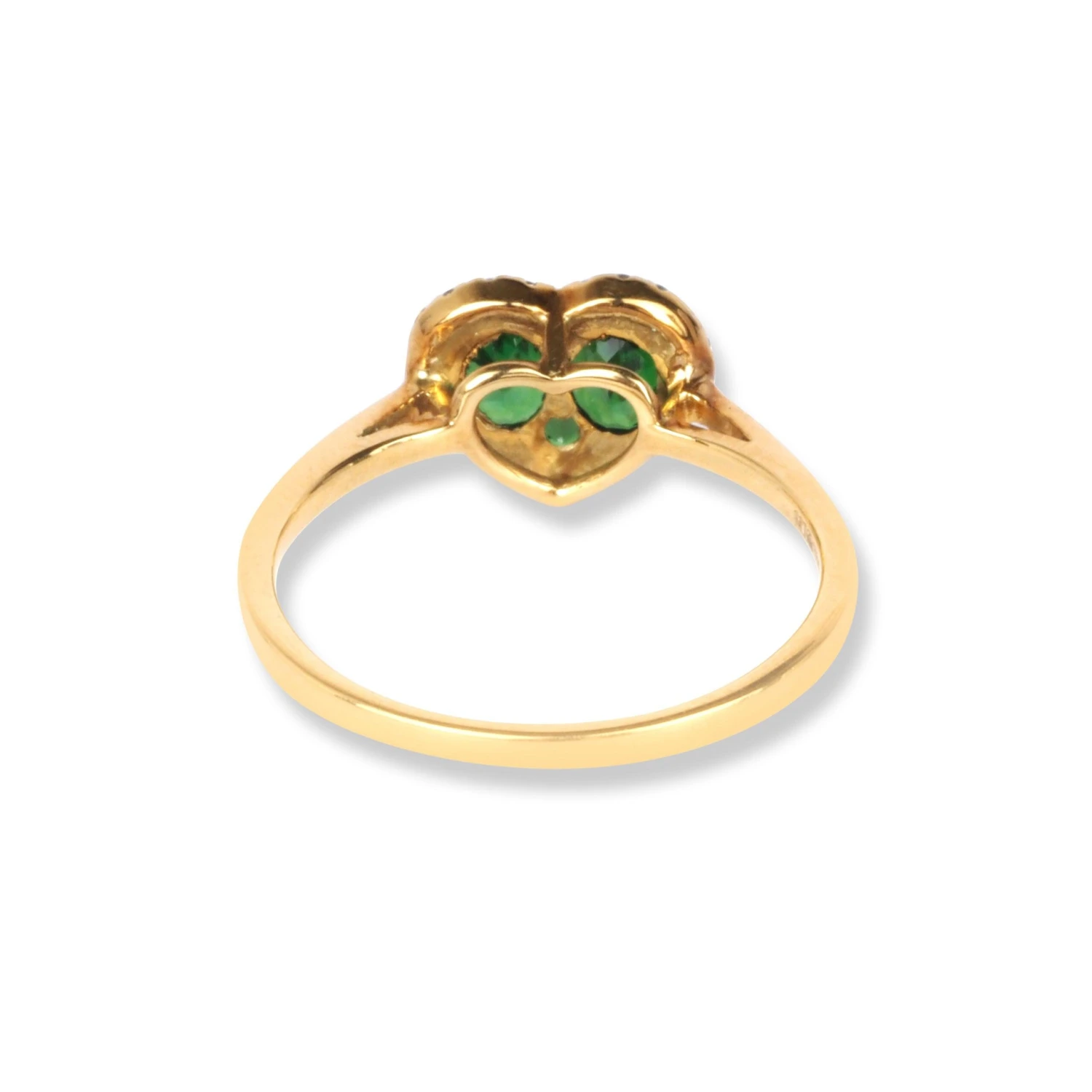 18ct Yellow Gold Diamond & Green Garnet Heart Shaped Ring HF05303RYG 2 18ct Yellow Gold Diamond & Green Garnet Heart Shaped Ring HF05303RYG - Image 2