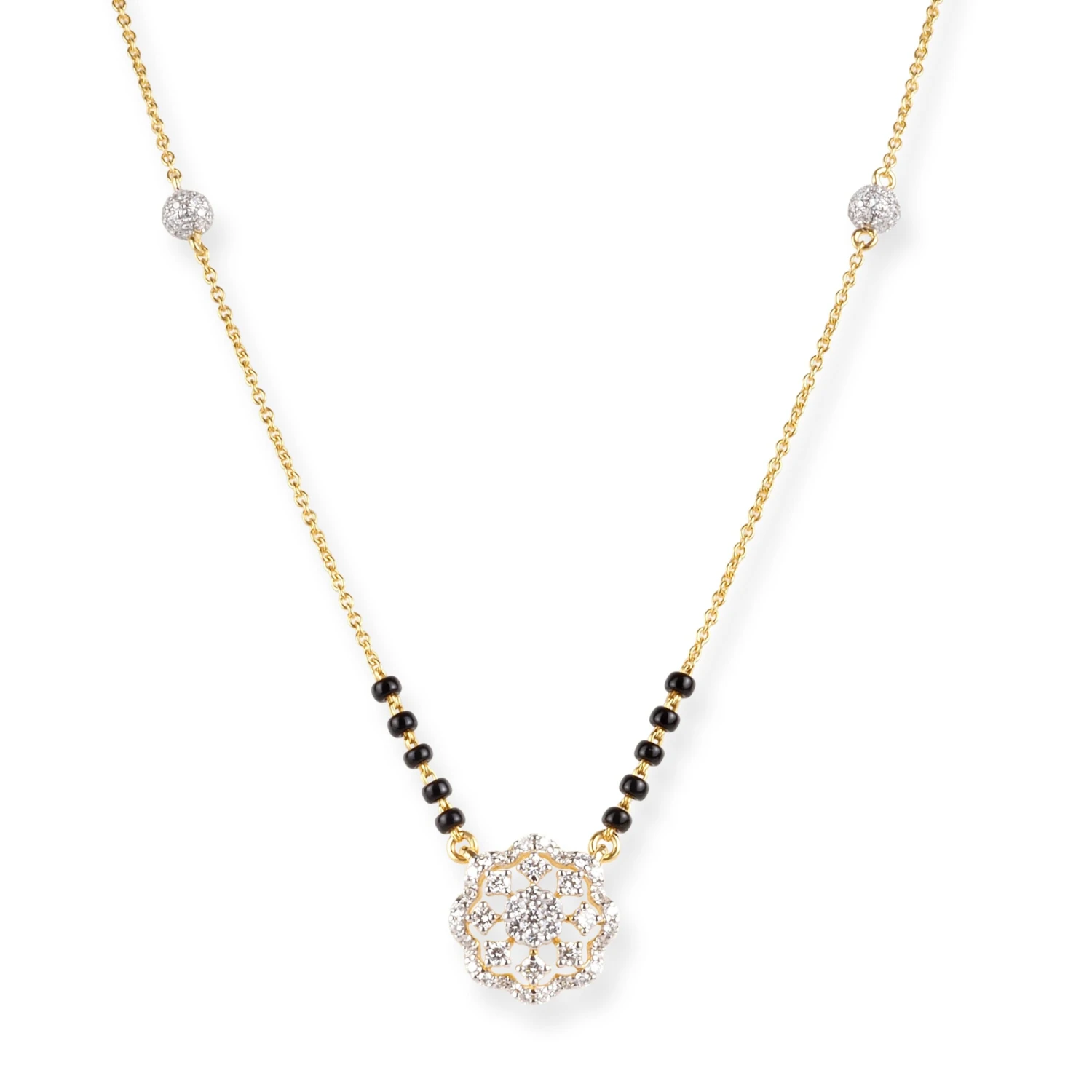 18ct Yellow Gold Diamond Mangal Sutra With Ring Clasp 1 18ct Yellow Gold Diamond Mangal Sutra With Ring Clasp