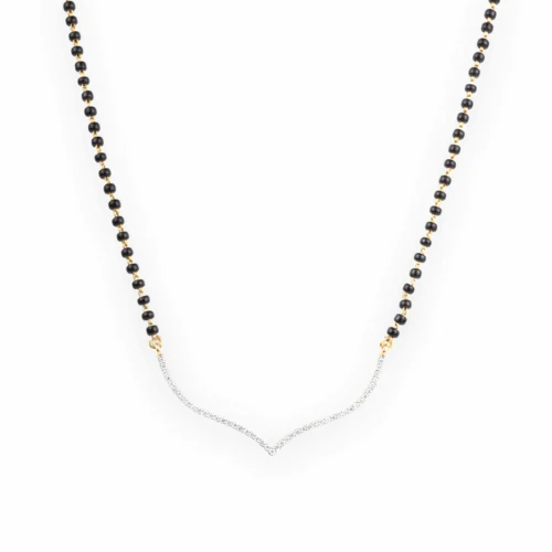 18ct Yellow Gold Diamond Mangal Sutra With Hook Clasp MCS4343