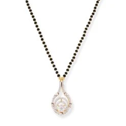 18ct Yellow Gold Diamond Reversible Mangal Sutra With Hook Clasp