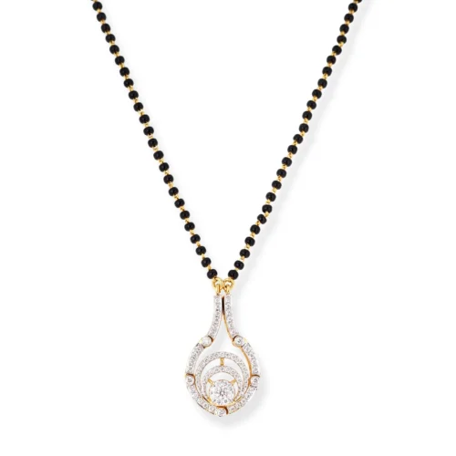 18ct Yellow Gold Diamond Reversible Mangal Sutra With Hook Clasp