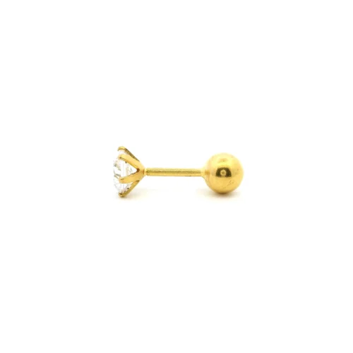 18ct Yellow Gold Double-Sided Screw Back Labret Stud. 7 18ct Yellow Gold Double-Sided Screw Back Labret Stud. -Shiny Jewelry Hub 18ct yellow gold double sided screw back labret stud NS 7575 4