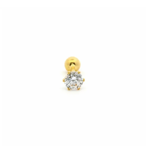 18ct Yellow Gold Double-Sided Screw Back Labret Stud.