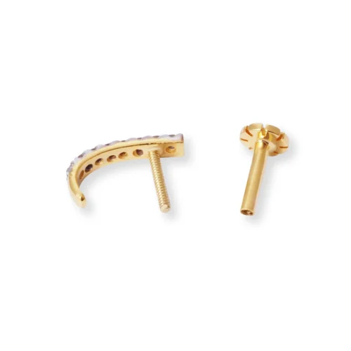 18ct Gold Diamond Half Nose Ring With Screw Back. 21 18ct Gold Diamond Half Nose Ring With Screw Back. -Shiny Jewelry Hub 18ct yellow gold half nose ring with screw back MCS2783Y 3 scaled