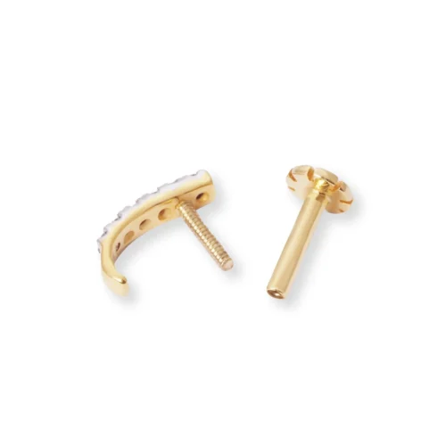 18ct Gold Diamond Half Nose Ring With Screw Back. 28 18ct Gold Diamond Half Nose Ring With Screw Back. -Shiny Jewelry Hub 18ct yellow gold half nose ring with screw back MCS2784Y 2 scaled