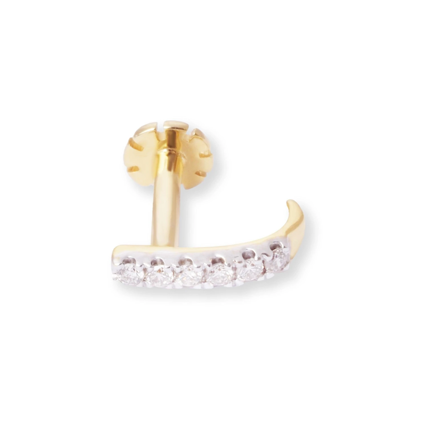 18ct Gold Diamond Half Nose Ring With Screw Back. 12 18ct Gold Diamond Half Nose Ring With Screw Back. - Image 12