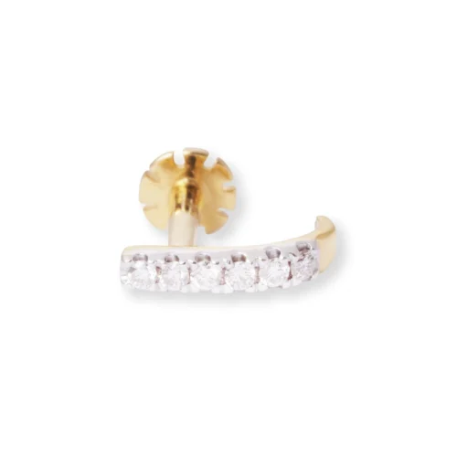 18ct Gold Diamond Half Nose Ring With Screw Back. 26 18ct Gold Diamond Half Nose Ring With Screw Back. -Shiny Jewelry Hub 18ct yellow gold half nose ring with screw back MCS2784Y scaled