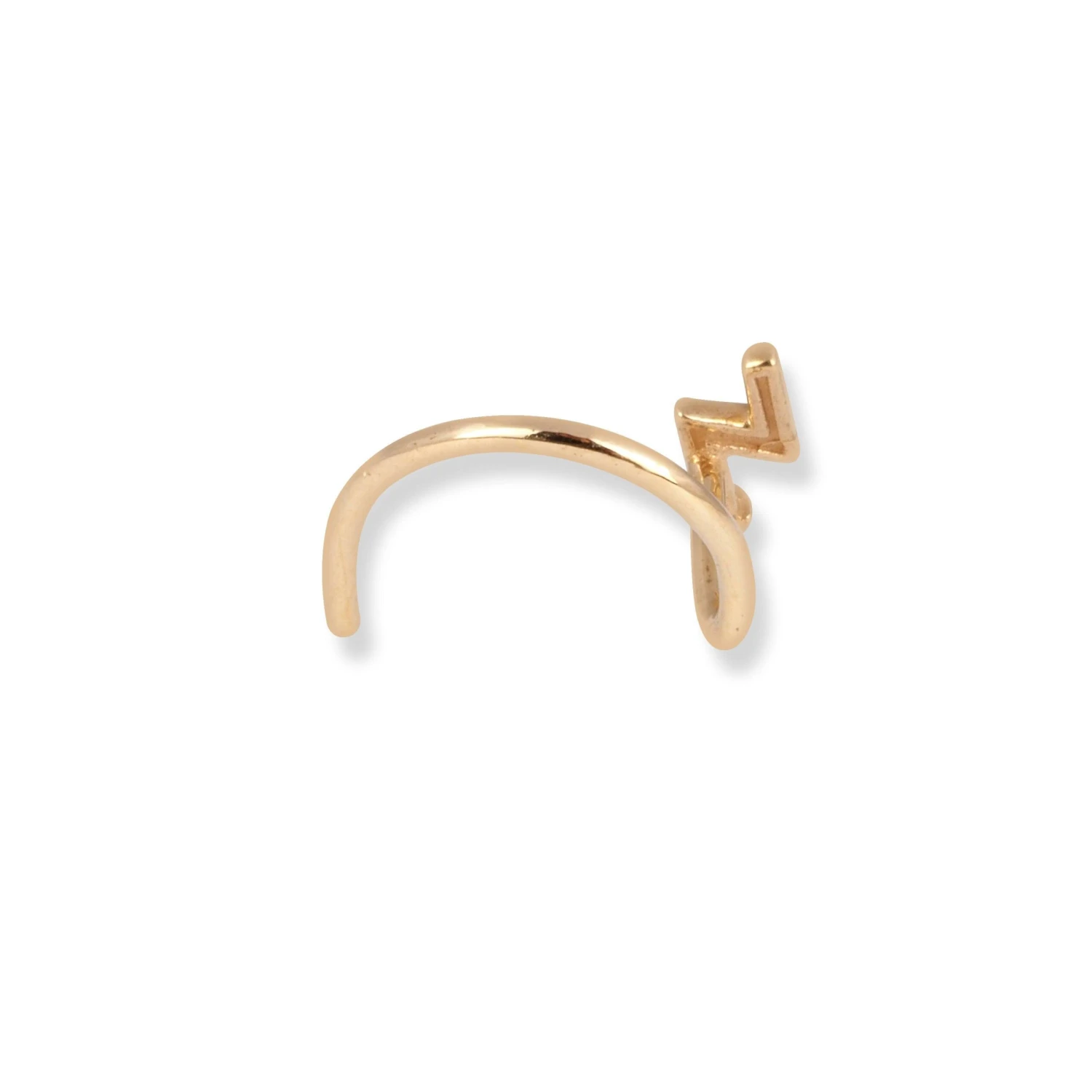 18ct Yellow Gold Lightning Bolt Wire Back Nose Stud. 3 18ct Yellow Gold Lightning Bolt Wire Back Nose Stud. - Image 3