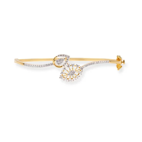 18ct Yellow Gold Openable Diamond Bangle - Luxurious Diamond Wrist Accent
