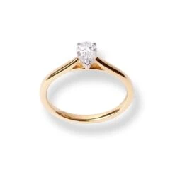 18ct Yellow Gold Pear Shaped Solitaire Diamond Ring LR-7392 -Shiny Jewelry Hub 18ct yellow gold pear shaped solitaire diamond ring 2