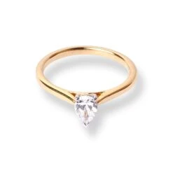 18ct Yellow Gold Pear Shaped Solitaire Diamond Ring LR-7392 -Shiny Jewelry Hub 18ct yellow gold pear shaped solitaire diamond ring 4