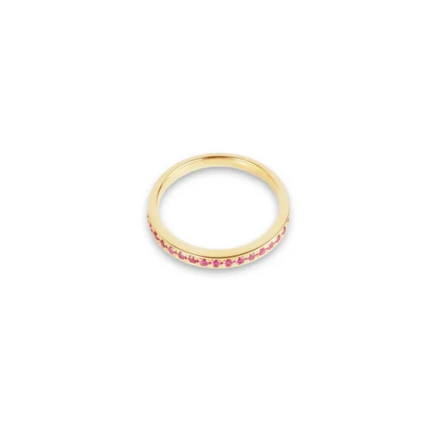 18ct Yellow Gold Ruby Half-Eternity Band LR-6679 -Shiny Jewelry Hub 18ct yellow gold ruby half eternity band 3 scaled