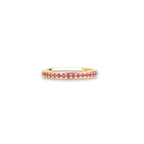 18ct Yellow Gold Ruby Half-Eternity Band LR-6679