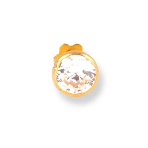 18ct Yellow Gold Screw Back Nose Stud Set With Cubic Zirconia In A Rub Over (Bezel) Setting (2.25mm - 4mm) 26 18ct Yellow Gold Screw Back Nose Stud Set With Cubic Zirconia In A Rub Over (Bezel) Setting (2.25mm - 4mm) -Shiny Jewelry Hub 18ct yellow gold screw back nose stud set with cubic zirconia in a rub over bezel setting e