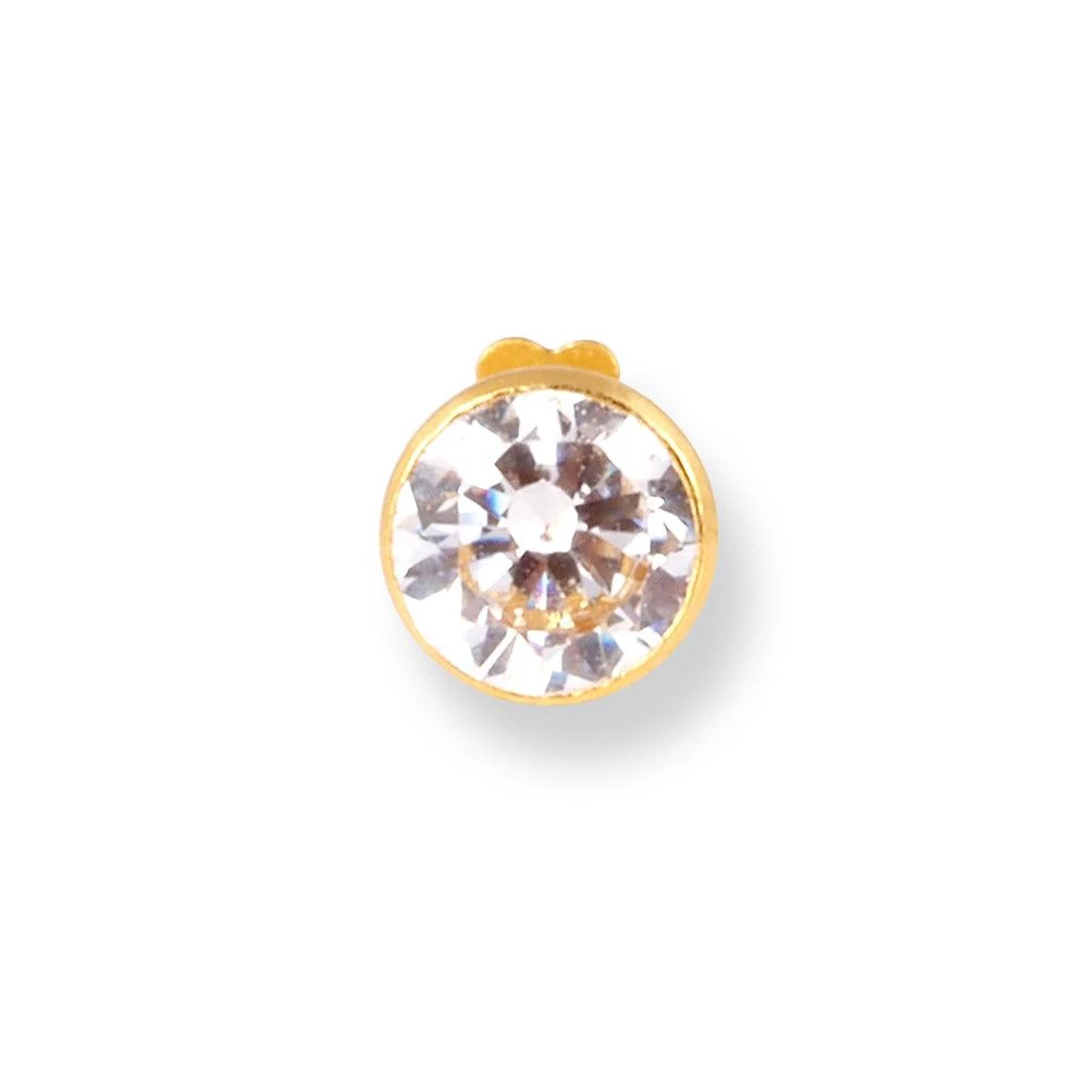 18ct Yellow Gold Screw Back Nose Stud Set With Cubic Zirconia In A Rub Over (Bezel) Setting (2.25mm - 4mm) 18 18ct Yellow Gold Screw Back Nose Stud Set With Cubic Zirconia In A Rub Over (Bezel) Setting (2.25mm - 4mm) - Image 18