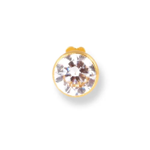 18ct Yellow Gold Screw Back Nose Stud Set With Cubic Zirconia In A Rub Over (Bezel) Setting (2.25mm - 4mm) 27 18ct Yellow Gold Screw Back Nose Stud Set With Cubic Zirconia In A Rub Over (Bezel) Setting (2.25mm - 4mm) -Shiny Jewelry Hub 18ct yellow gold screw back nose stud set with cubic zirconia in a rub over bezel setting f