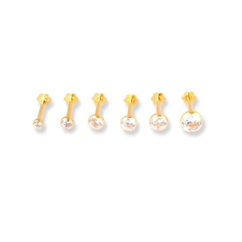 18ct Yellow Gold Screw Back Nose Stud Set With Cubic Zirconia In A Rub Over (Bezel) Setting (2.25mm - 4mm) 28 18ct Yellow Gold Screw Back Nose Stud Set With Cubic Zirconia In A Rub Over (Bezel) Setting (2.25mm - 4mm) -Shiny Jewelry Hub 18ct yellow gold screw back nose stud set with cubic zirconia in a rub over bezel setting 3 scaled