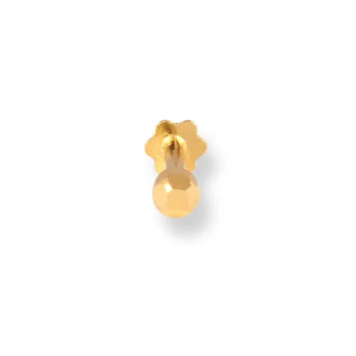 18ct Yellow Gold Screw Back Nose Stud With A Faceted Finish. 12 18ct Yellow Gold Screw Back Nose Stud With A Faceted Finish. -Shiny Jewelry Hub 18ct yellow gold screw back nose stud with a faceted finish