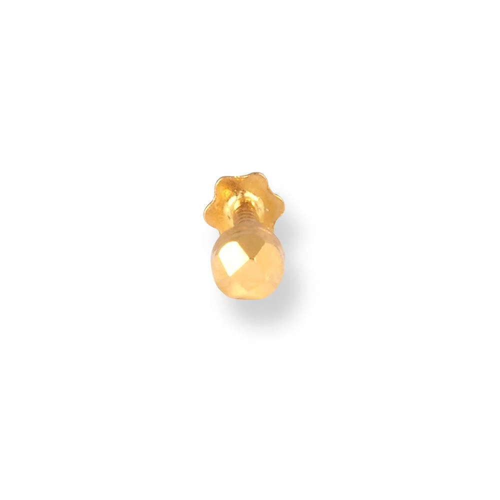 18ct Yellow Gold Screw Back Nose Stud With A Faceted Finish. 10 18ct Yellow Gold Screw Back Nose Stud With A Faceted Finish. - Image 10