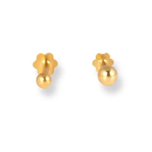 18ct Yellow Gold Screw Back Nose Stud With Gold Ball Design NS-3480 (2.25mm - 2.85mm).