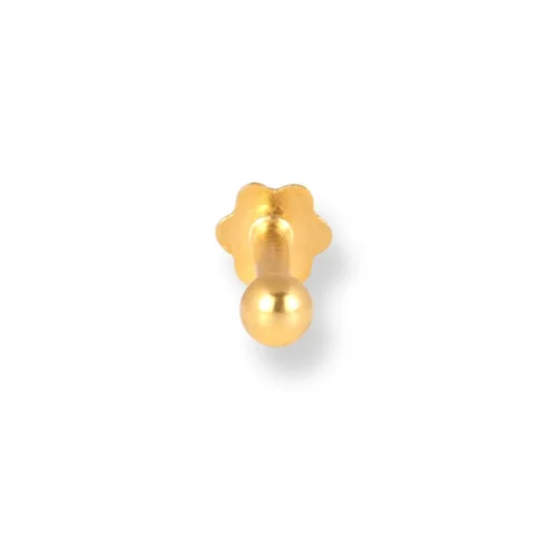 18ct Yellow Gold Screw Back Nose Stud With Gold Ball Design NS-3480 (2.25mm - 2.85mm). -Shiny Jewelry Hub 18ct yellow gold screw back nose stud with gold ball design 4