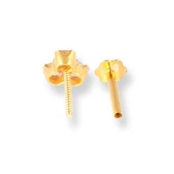 18ct Yellow Gold Screw Back Nose Stud With Three White Cubic Zirconia Stones. 6 18ct Yellow Gold Screw Back Nose Stud With Three White Cubic Zirconia Stones. -Shiny Jewelry Hub 18ct yellow gold screw back nose stud with three white cubic zirconia stones 7