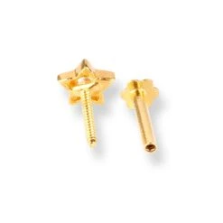 18ct Yellow Gold Star-Shaped Screw Back Nose Stud With One White Cubic Zirconia. -Shiny Jewelry Hub 18ct yellow gold triangular shaped screw back nose stud with one white cubic zirconia 3