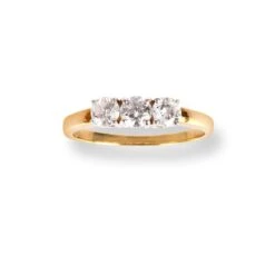 18ct Yellow Gold Trilogy Diamond Ring LR-6643 -Shiny Jewelry Hub 18ct yellow gold trinity diamond ring 5