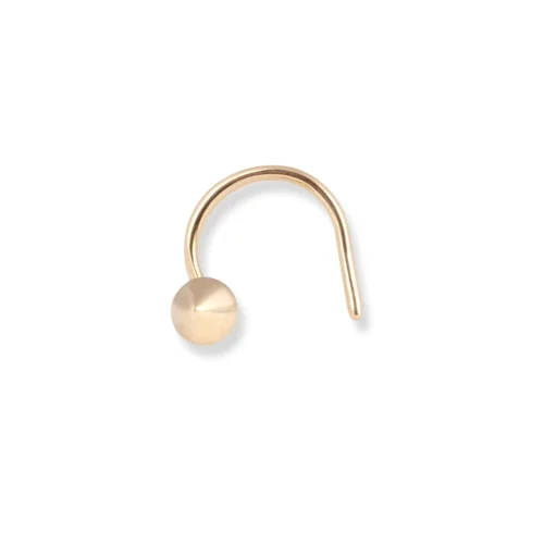 18ct Yellow Gold Wire Back Nose Stud With Cone Design.