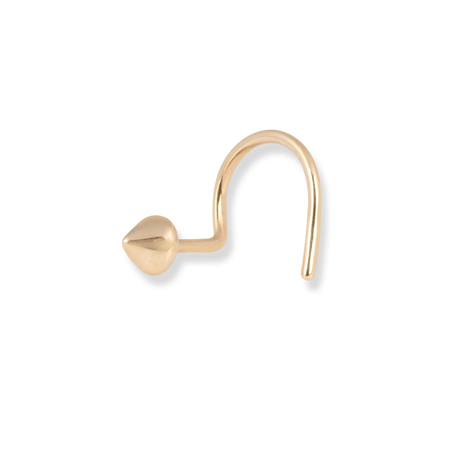 18ct Yellow Gold Wire Back Nose Stud With Cone Design. 3 18ct Yellow Gold Wire Back Nose Stud With Cone Design. - Image 3