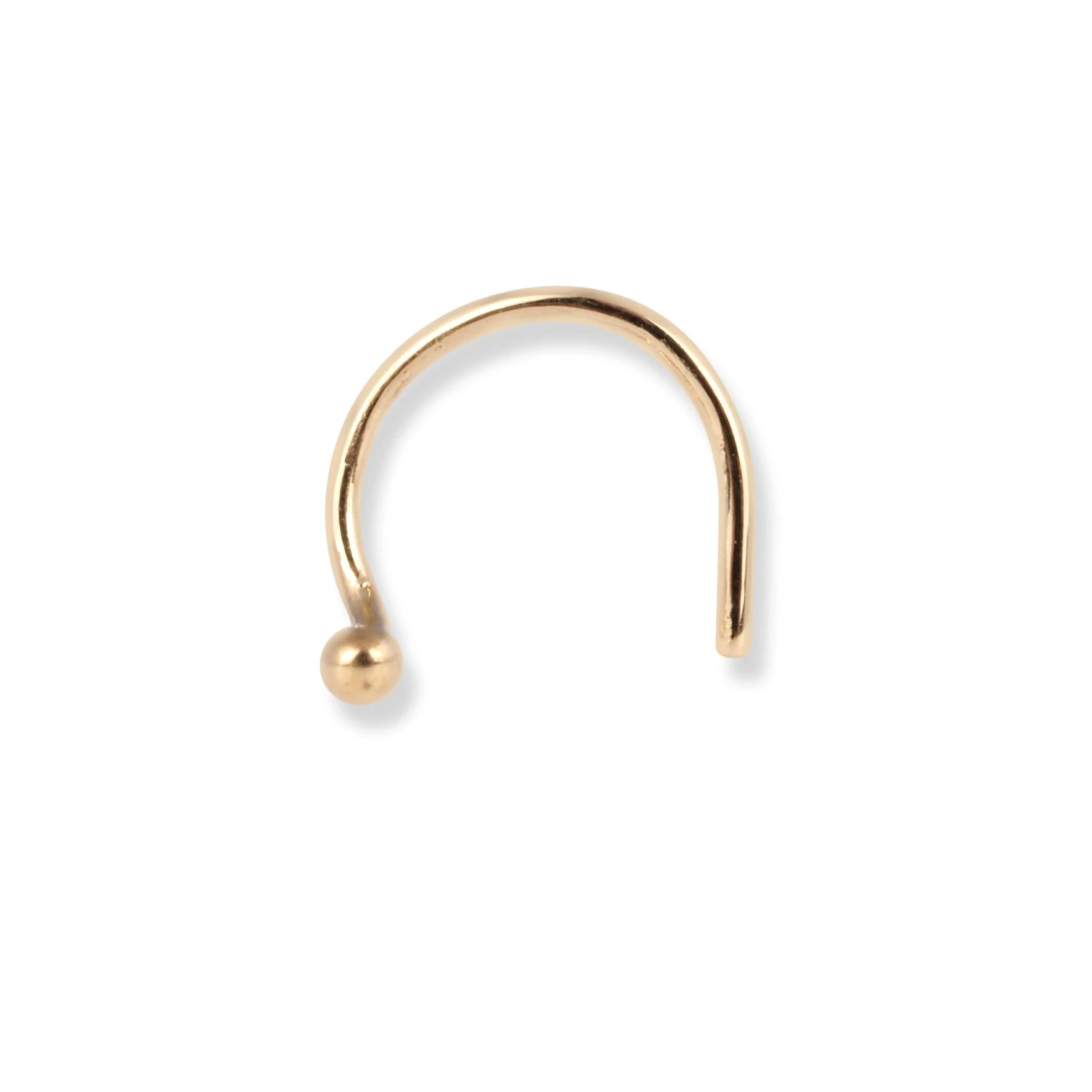 18ct Yellow Gold Wire Back Nose Stud With Plain Gold Ball. 5 18ct Yellow Gold Wire Back Nose Stud With Plain Gold Ball. - Image 5