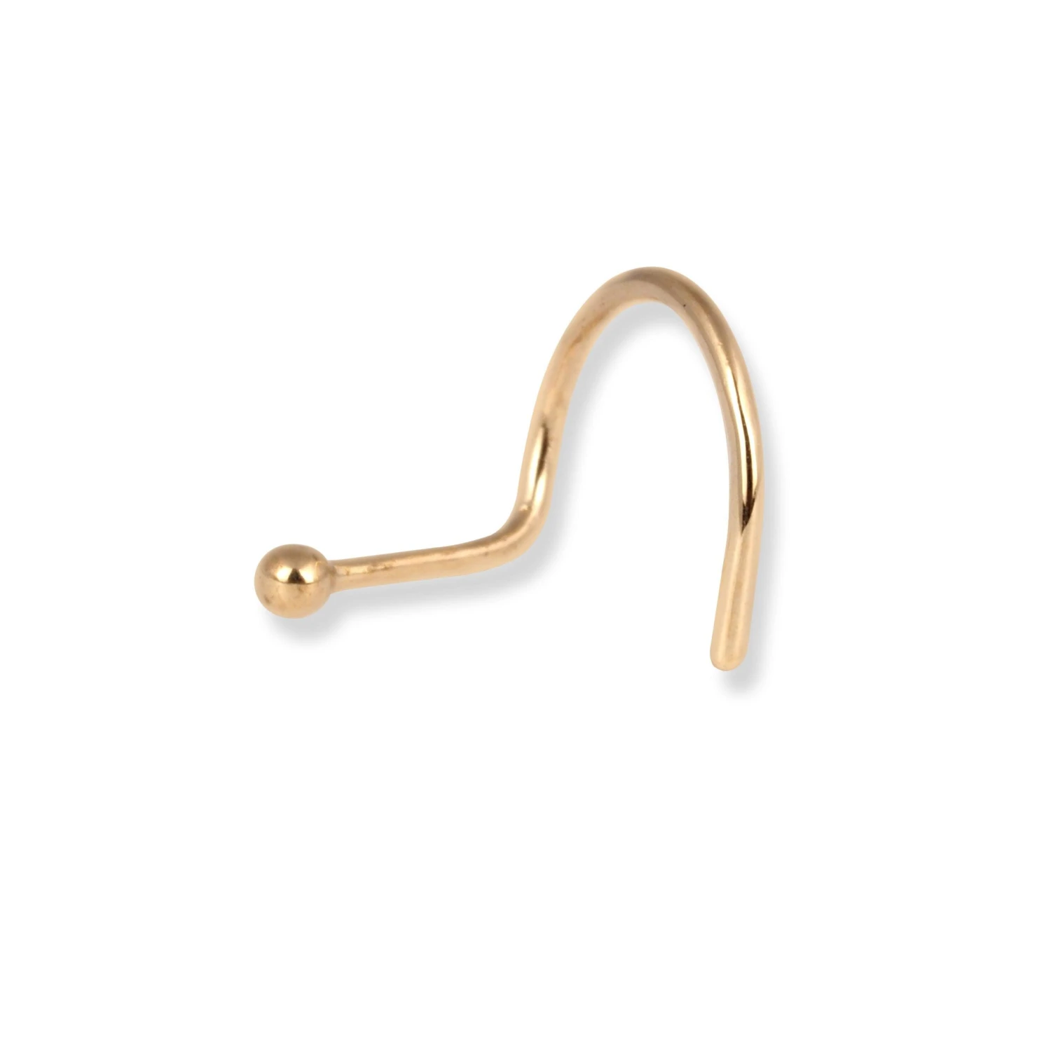 18ct Yellow Gold Wire Back Nose Stud With Plain Gold Ball. 7 18ct Yellow Gold Wire Back Nose Stud With Plain Gold Ball. - Image 7